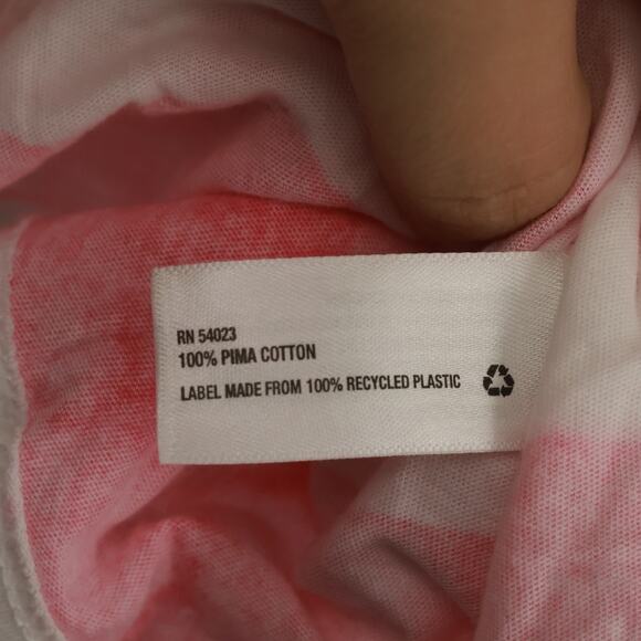 Gap Women's The Mercer V-Neck Pocket T-Shirt Striped Print Size S Pink/White - Picture 4 of 5